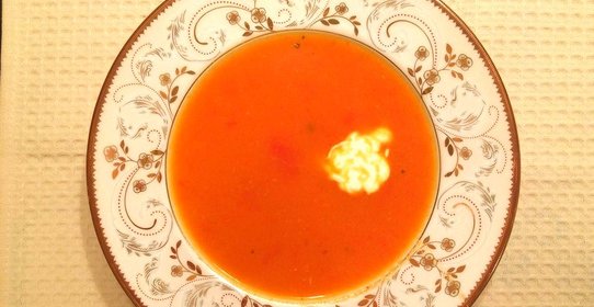 Суп-пюре с болгарским перцем и томатом