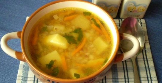 Постный гречневый суп с тыквой