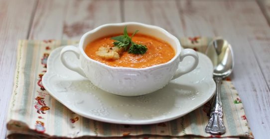 Суп-пюре из печеных перцев и цветной капусты