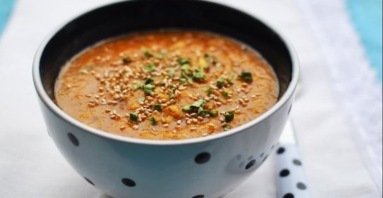 Суп чечевично-гороховый с кокосовым молоком