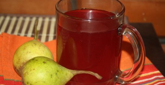 Яблочно-грушевый компот с ежевикой
