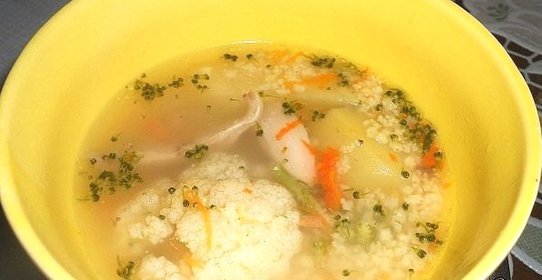 Куриный суп с капустой и пшеном