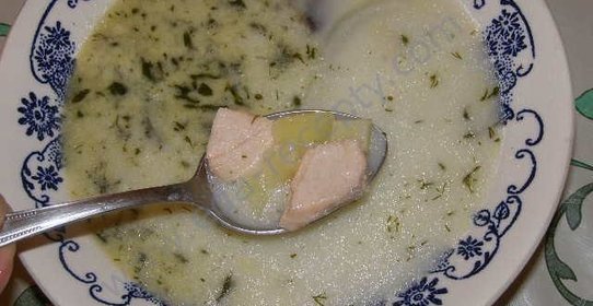 Рыбный суп из семги со сливками