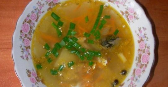 Суп из рыбных консервов сайра