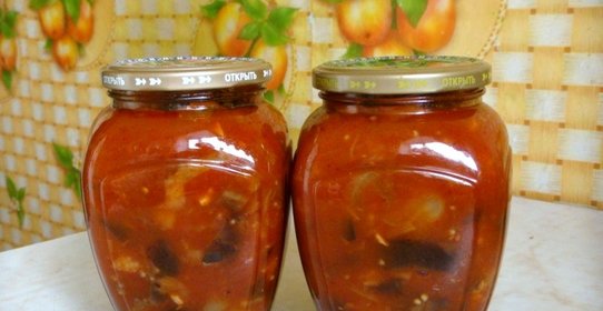 Баклажаны в томатно-чесночном соусе на зиму