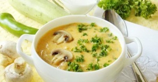 Куриный суп-пюре с грибами
