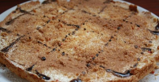 Песочный кокосовый пирог с нежным кремом-суфле