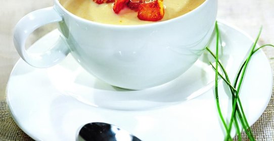 Суп-пюре из рыбы с креветками