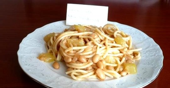 Спагетти с кабачком и фасолью