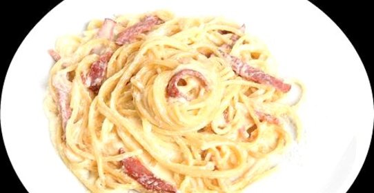 Спагетти с беконом и белым вином