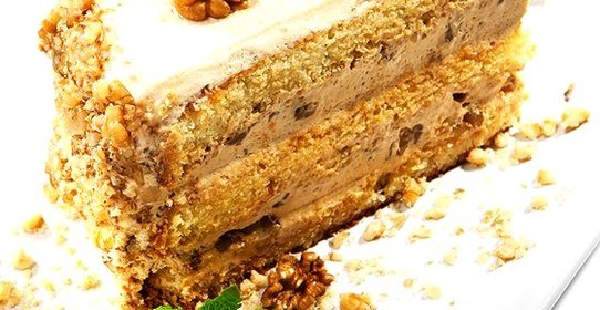 Кофейный торт с грецкими орехами