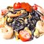 Паста с чернилами каракатицы с морепродуктами в сливочном соусе