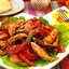 Тёплый салат с курицей,стручковой фасолью и помидорами