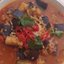 Густой суп из баклажанов с томатами и красной чечевицей