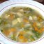 Постный гречневый суп с зеленым горошком