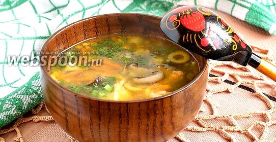Суп из сухих грибов шиитаке