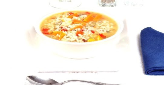 Суп с кроликом и рисом карнароли