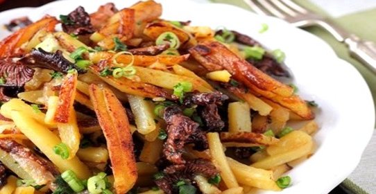 Грибы сушеные жареные