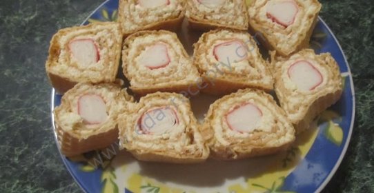 Вафельные рулетики