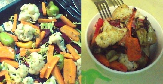 Запеченные овощи в медово-горчичном соусе