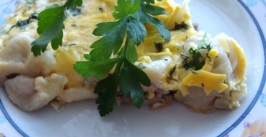 Омлет с пельменями