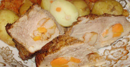 Мясо, фаршированное овощами