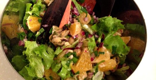 Салат из мидий с апельсинами