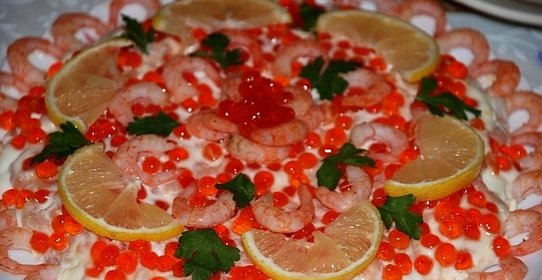 Креветки под шубой