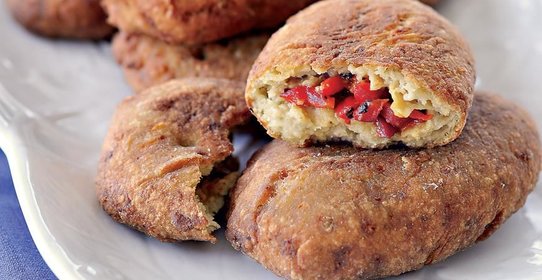 Баклажанные котлетки со сладким перцем