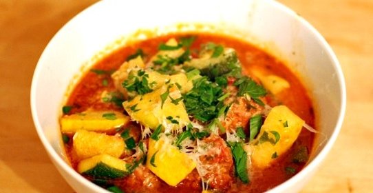 Овощное рагу с патиссонами