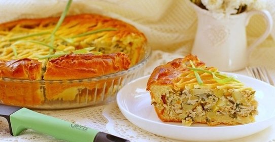 Пирог с курицей и картофелем