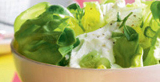 Салат латук с козьим сыром