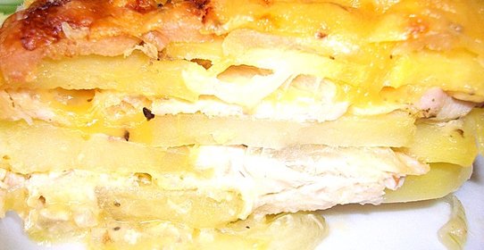 Картошка с мясом и сыром в духовке