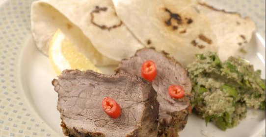 Говядина-гриль с гуакамоле