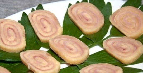 Сырный рулет с ветчиной