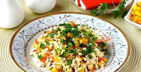 Крабовые палочки с капустой