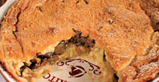 Заливной пирог с картофелем и грибами