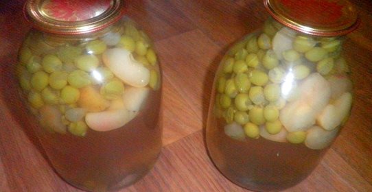 Виноградно-яблочный компот на зиму