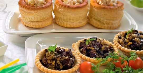 Корзиночки с овощной и куриной начинкой