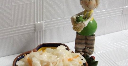 Тушеная квашеная капуста с рисом