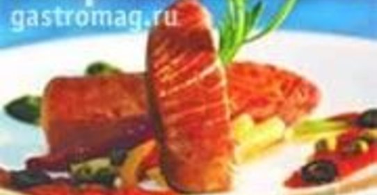 Филе тунца на гриле с соусом алла пицциолла