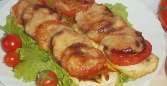 Телятина духовая с кабачками
