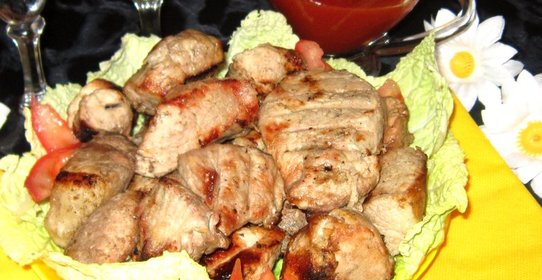 Шашлык из свинины маринованный в минералке