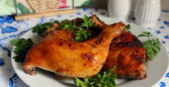 Куриные окорочка в абрикосовой глазури