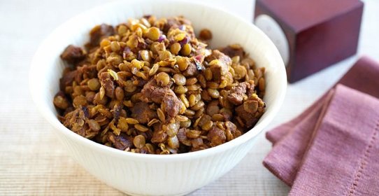 Баранина с чечевицей