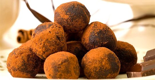 Шоколадные трюфели с каштанами