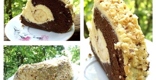 Шоколадный торт с бананом