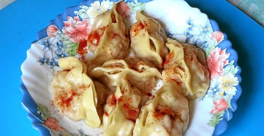 Манты с тыквой и курдючным салом