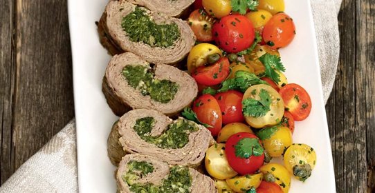 Рулет из говядины со шпинатом