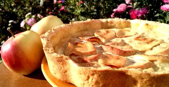 Яблочный пирог со сметанной заливкой (очень вкусный)